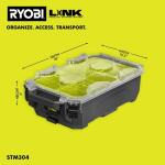 RYOBIS TM304 LINK 6-Compartment Modular Compact Small Parts Organizer Tool Box