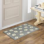 Home DynamixComfy Pooch Gray/Tan Paw 23.6 in. x 35.4 in. Machine Washable Kitchen Mat (4-CPMP-912)