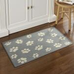 Home DynamixComfy Pooch Gray/Tan Paw 23.6 in. x 35.4 in. Machine Washable Kitchen Mat (4-CPMP-912)