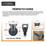 Everbilt 5 in. Rigid Plate Caster with Gray Rubber Like TPR and 350 lb. Load Rating (4033545EB)