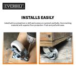 Everbilt 2 in. Swivel Plate Caster with Locking Brake, Gray Rubber Like TPR and Steel, 90 lb. Load Rating (4035245EB)