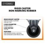 Everbilt 3 in. Rigid Plate Caster with Gray Rubber Like TPR and 175 lb. Load Rating (4037346EB)