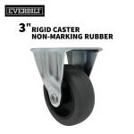 Everbilt 3 in. Rigid Plate Caster with Gray Rubber Like TPR and 175 lb. Load Rating (4037346EB)