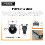 Everbilt 3 in. Rigid Plate Caster with Gray Rubber Like TPR and 175 lb. Load Rating (4037346EB)