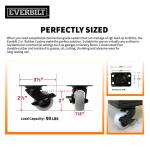 Everbilt 2 in. Rigid Plate Caster with Gray Rubber-Like TPR, Steel, 90 lbs. Load Rating(4033245EB)