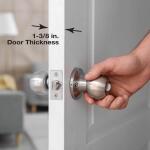 Prime-Line1-3/8 in. x 4-1/2 in. Thick Stainless Steel Lock and Door Reinforcer, 2-1/8 in. Single Bore, 2-3/8 in. Backset (U 9589)