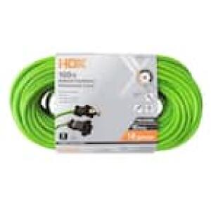 HDX100 ft. 16/2 Light Duty Indoor/Outdoor Extension Cord, Green (HW162100HLG)