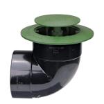 NDSPop-Up Drainage Emitter with Elbow for 4 in. Drain Pipes, Green Plastic (422G)