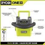 RYOBIONE+ 18V Cordless 1 Gal. Wet/Dry Vacuum (Tool Only) (PCL733B)