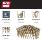 Grip-Rite1-1/4 in. x 0.120-Gauge 15° Smooth Shank Electrogalvanized Wire Collated Coil Roofing Nails 7,200 per Box (GRCR3DGAL)