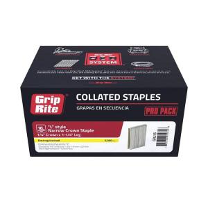 Grip-Rite 5000 per Box 1-1/4 in. x 18-Gauge Adhesive Collated Electrogalvanized L-Style Narrow Crown Staples