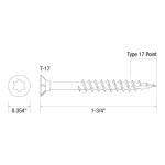 Grip-Rite#8 x 1-3/4 in. Star Drive Dual Flat Head Coarse Thread Construction Screws 1 lb. Box (134GCS1)