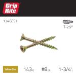 Grip-Rite#8 x 1-3/4 in. Star Drive Dual Flat Head Coarse Thread Construction Screws 1 lb. Box (134GCS1)