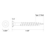 Grip-Rite#8 x 1-5/8 in. Star Drive Dual Flat Head Coarse Thread Construction Screws 1 lb. Box (158GCS1)