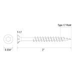 Grip-Rite#8 x 2 in. Star Drive Dual Flat Head Coarse Thread Construction Screws 5 lbs. Box (2GCS5)