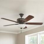 Hampton BayRothley II 52 in. Indoor LED Bronze Ceiling Fan with Light Kit, Downrod, Reversible Motor and Reversible Blades (52051)