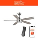 Hampton Bay Fanelee 54 in. White Color Changing LED Brushed Nickel Smart Ceiling Fan 52133