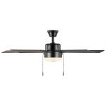 Hampton Bay52 in. Corwin Indoor/Outdoor Matte Black LED Ceiling Fan with Light Kit (56051)