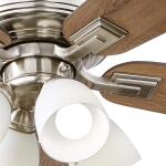 Hampton BayDevron II 52 in. Indoor Brushed Nickel LED Ceiling Fan with Light Kit, Downrod and Reversible Blades (57333)