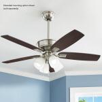 Hampton BayDevron II 52 in. Indoor Brushed Nickel LED Ceiling Fan with Light Kit, Downrod and Reversible Blades (57333)