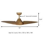 Hampton BayFernbrooke 52 in. Indoor/Outdoor Brown Oak Ceiling Fan with Adjustable White Integrated LED and Remote Control (59065)