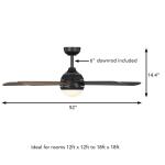 Hampton Bay Morland 52 in. Smart Indoor/Covered Outdoor Matte Black Ceiling Fan with Remote and Integrated LED