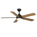 Hampton Bay Morland 52 in. Smart Indoor/Covered Outdoor Matte Black Ceiling Fan with Remote and Integrated LED