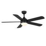 Hampton Bay Morland 52 in. Smart Indoor/Covered Outdoor Matte Black Ceiling Fan with Remote and Integrated LED