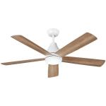 Hampton BayNevali 52 in. White Color Changing LED Indoor Matte White Ceiling Fan with Light and Remote Included (92394)