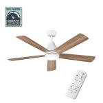 Hampton BayNevali 52 in. White Color Changing LED Indoor Matte White Ceiling Fan with Light and Remote Included (92394)