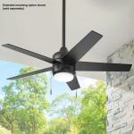 Hampton BayMena 44 in. LED Indoor/Outdoor Matte Black Ceiling Fan with Light Kit and Reversible Blades Included (92404)