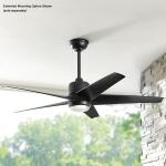 Hampton BayMena 54 in. White Color Changing Integrated LED Indoor/Outdoor Matte Black Ceiling Fan with Light Kit and Remote Control (99919)