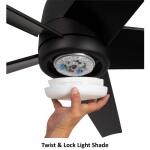 Hampton BayMena 54 in. White Color Changing Integrated LED Indoor/Outdoor Matte Black Ceiling Fan with Light Kit and Remote Control (99919)