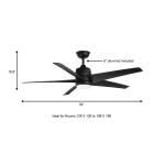 Hampton BayMena 54 in. White Color Changing Integrated LED Indoor/Outdoor Matte Black Ceiling Fan with Light Kit and Remote Control (99919)