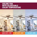 Hampton BayMena 54 in. White Color Changing Integrated LED Indoor/Outdoor Matte Black Ceiling Fan with Light Kit and Remote Control (99919)