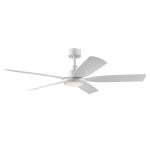 Hampton BayAmaia 56 in. Indoor/Outdoor Coastal Grade DC Motor Matte White Ceiling Fan with Adjustable White LED and Remote Included (N3251L-MWH)