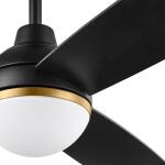 Hampton BayBlaketon 46 in. Indoor/Covered Outdoor Matte Black Modern Ceiling Fan with Integrated LED and Remote Control (SW23096 MBK)