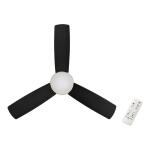 Hampton BayBlaketon 46 in. Indoor/Covered Outdoor Matte Black Modern Ceiling Fan with Integrated LED and Remote Control (SW23096 MBK)