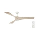 Hampton BayBlair 52 in. Indoor/Outdoor White Ceiling Fan with Natural and Warm White Blades (34776-HBUW)