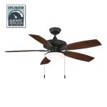 Hampton BayGazebo III 52 in. Indoor/Outdoor Wet Rated Natural Iron Ceiling Fan with LED Bulbs Included (YG836A-NI)