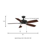 Hampton BayGazebo III 52 in. Indoor/Outdoor Wet Rated Natural Iron Ceiling Fan with LED Bulbs Included (YG836A-NI)