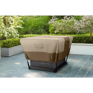 Hampton Bay35.25 in. L x 35.25 in. W x 18 in. H Beige Patio Square Fire Pit Cover (HB210115)