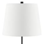 Hampton Bay 24.5 in. Warrington Table Lamp Set in Black with White Fabric Shades (Set of 2)