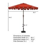 Hampton Bay 7.5 ft. Chili Market Patio Umbrella with Crank and Tilt, Steel and Aluminum Frame, Scalloped Trim (UTS11502A-CH)