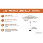 Hampton Bay 7.5 ft. Outdoor Patio Umbrella in Tan with Steel and Aluminum Market Crank and Tilt (UTS11502A-ST1)