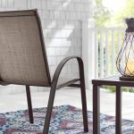 Hampton Bay Mix and Match Stackable Steel Sling Outdoor Patio Dining Chair in Riverbed Taupe, Brown(FCS00015J-RB)