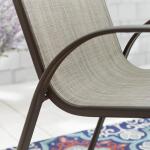 Hampton Bay Mix and Match Stackable Steel Sling Outdoor Patio Dining Chair in Riverbed Taupe, Brown(FCS00015J-RB)