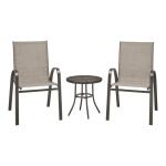 Hampton Bay Mix and Match Stackable Steel Sling Outdoor Patio Dining Chair in Riverbed Taupe, Brown(FCS00015J-RB)