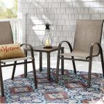 Hampton Bay Mix and Match Stackable Steel Sling Outdoor Patio Dining Chair in Riverbed Taupe, Brown(FCS00015J-RB)