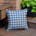 Hampton Bay18 x 18 Outdoor Square Throw Pillow with Flange in Watercolor Gingham Lake(HR13T05B-9D4)